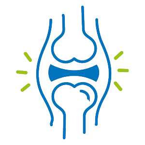 Icon of a joint indicating swelling